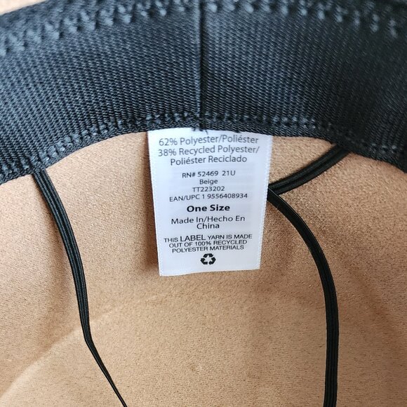 TIME AND TRU Boater Hat with Rope Trim in Tan Brown | Wide Brimmed Hat - Picture 10 of 10